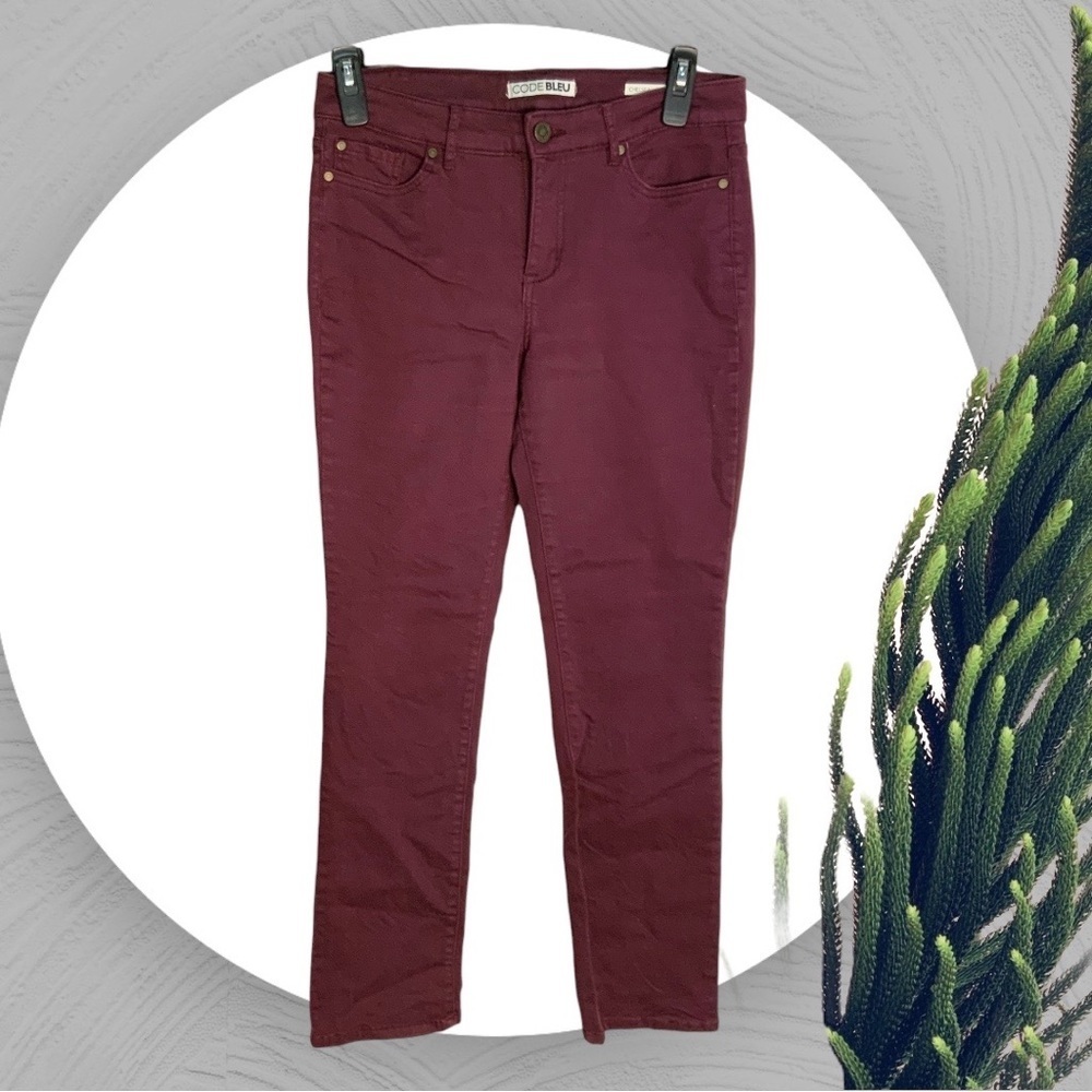 Code Bleu Chelsea Classic Straight Plum Maroon Jeans Wm 8